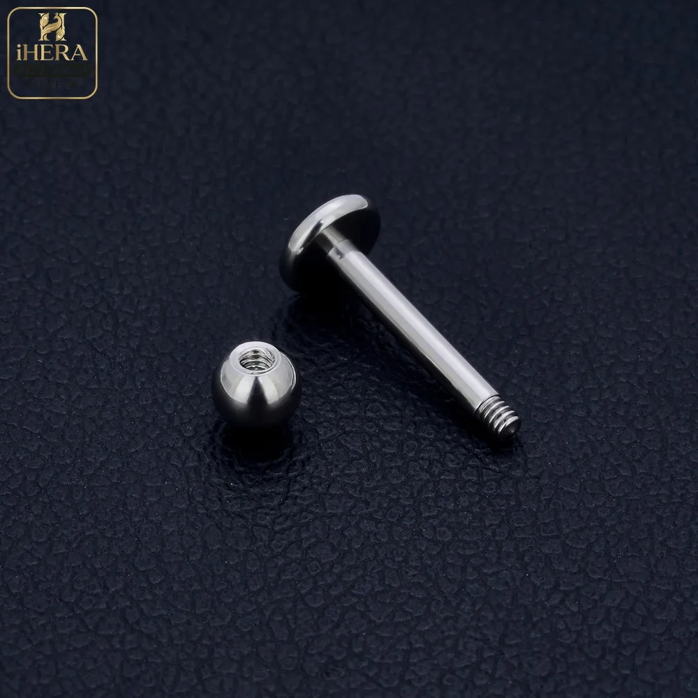 5/50 Stück G23 Titan Piercing Labret Lippenstecker 16G Innengewinde Ohrstecker Nasenstecker Tragus Knorpel Helix Daith Körperpiercing – Detail 16