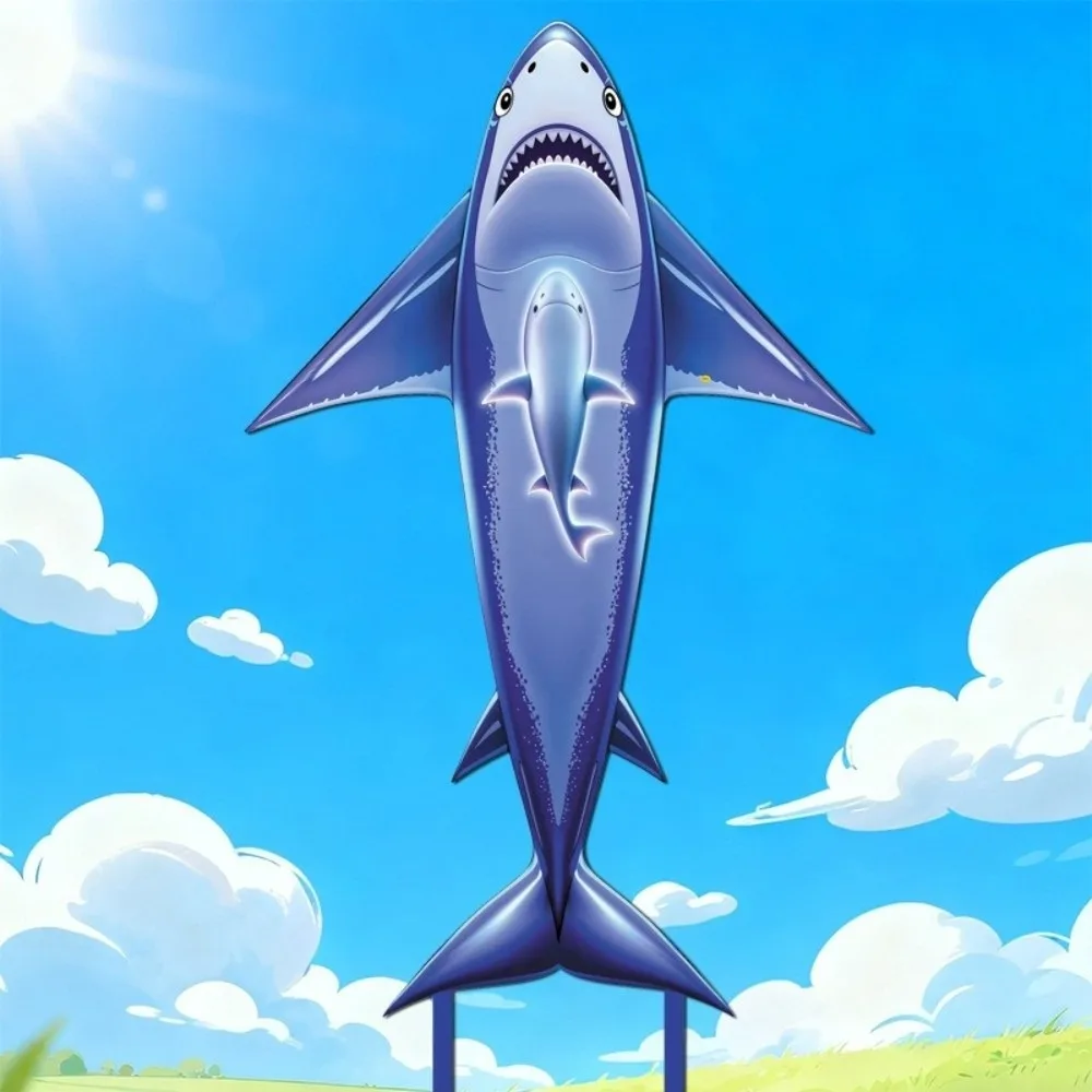 Nouveau cerf-volant requin bleu facile à voler grand bon cerf-volant volant pour enfants 100 mètres ligne de cerf-volant volant de dessin animé jouet Sports de plein air