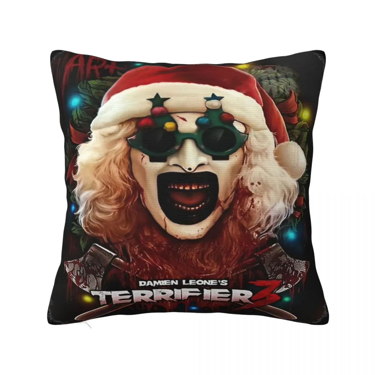 Home Decoration Terrifier 3 Christmas Santa Pillowcases Merch horror movie Pillow Cover Zipper Multiple Sizes