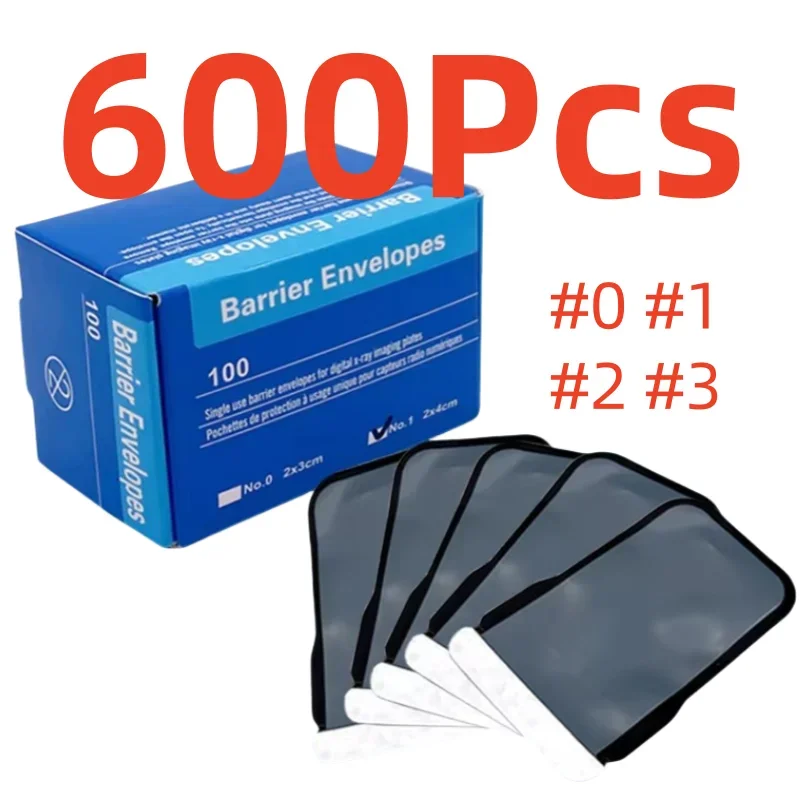 600Pc Dental Disposable Digital X-Ray Scanner Barrier Envelope Protective Cover Bags Size 0/1/2/3 for Phosphor Plates Cover Used