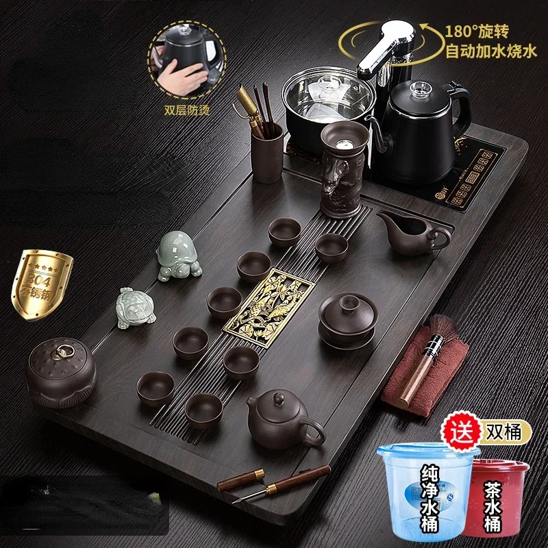 Ceremony Chinese Tea Set Kung Fu Coffee Tools Gift Luxury Ceramic Tea Set Tableware Semi Automatic Portable Juego De Te Teaware