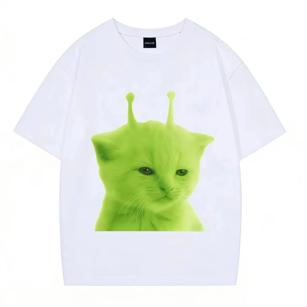Funny Cat Meme T Shirts Men's Women Casual Cotton Vintage T-shirt Fashion Short Sleeve Oversized Harajuku T-shirts Streetwear