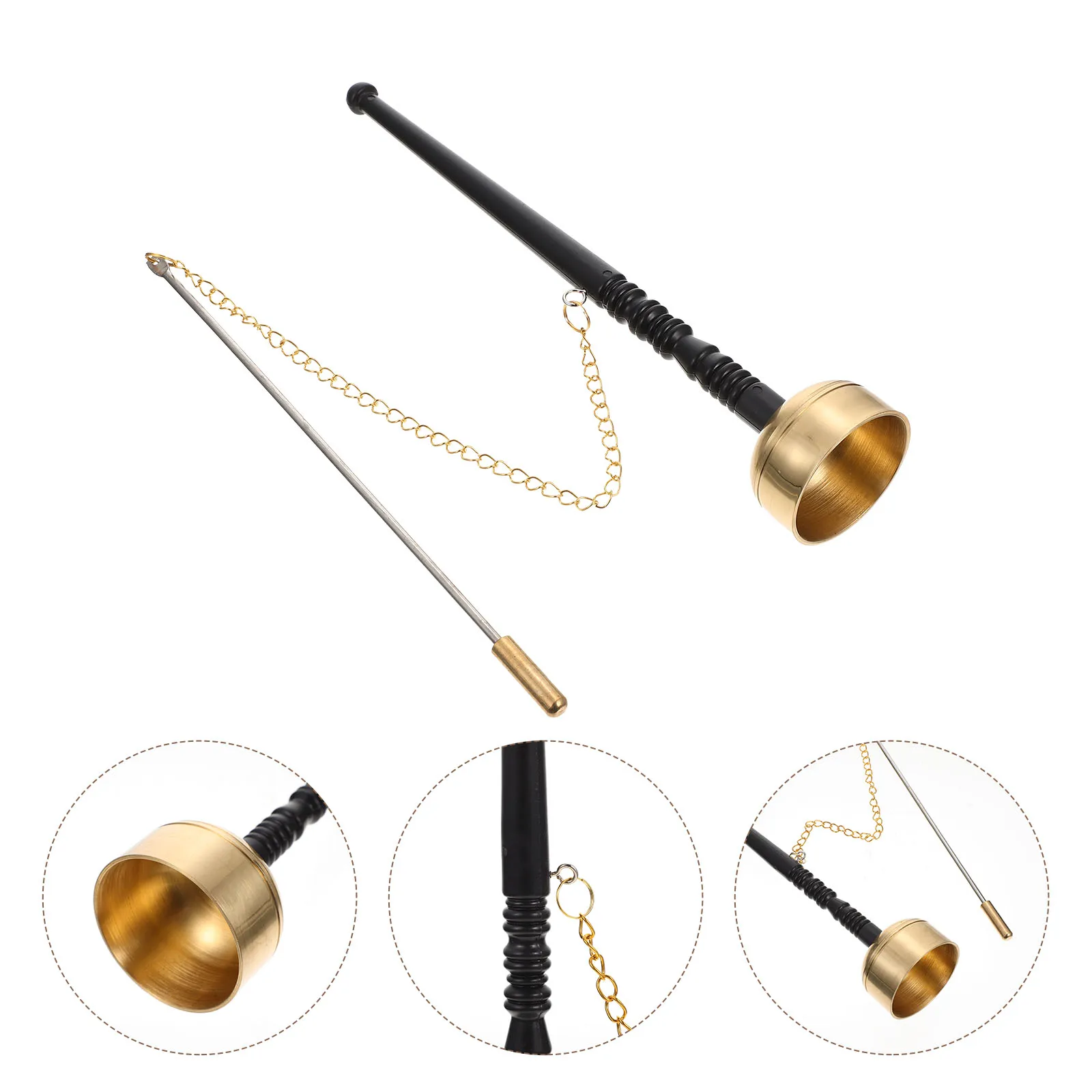 

The Chime-guiding Instrument Yin Qing For Temple Small Gong Hand Bell Chinese Decor Copper with Silver Pure Musical