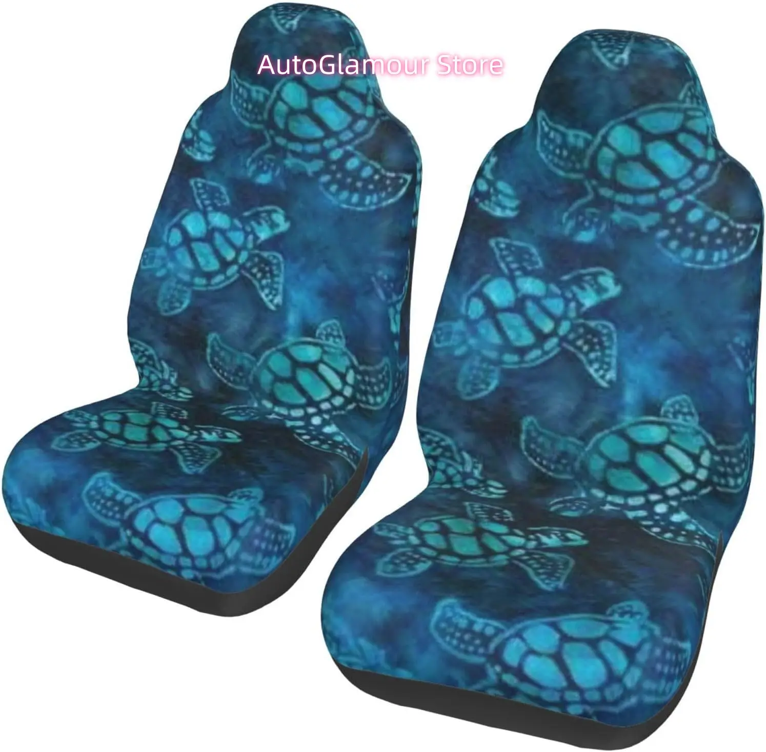 Sea Turtle Pattern Universal Car Seat Covers 2-Piece Set - Stretch-to-Fit Front Seat Protectors for Cars, Trucks & Suvs | Bucket