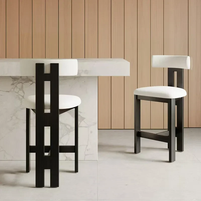 Haushalt hoher Barhocker aus Leder, Inseltisch, Designerstuhl hoch