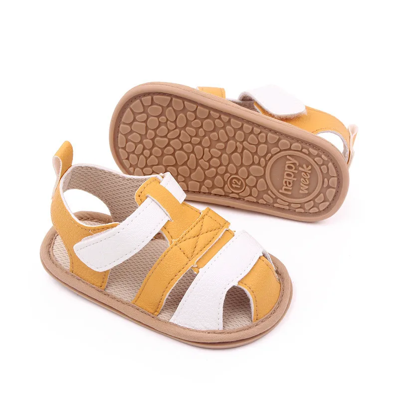 Fashion Summer Baby Shoes Boys Sandals Newborn Leather First Walkers Soft Rubber Sole Non-Slip Infant Breathable Casual Shoes