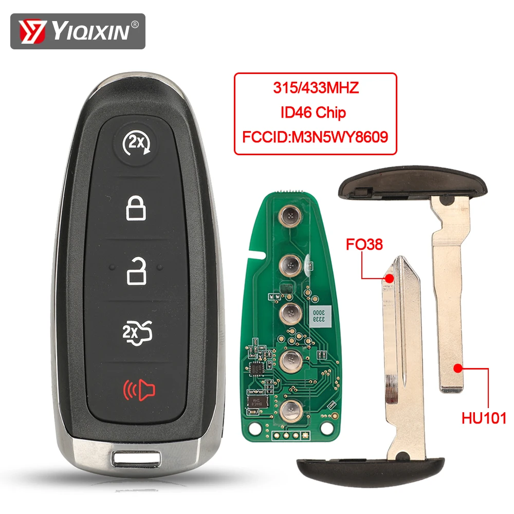 

5-кнопочный умный дистанционный ключ от автомобиля для Ford Explorer Edge Escape Flex Taurus Expedition Focus 2011-2018 315/433 МГц ID46 M3N5WY8609