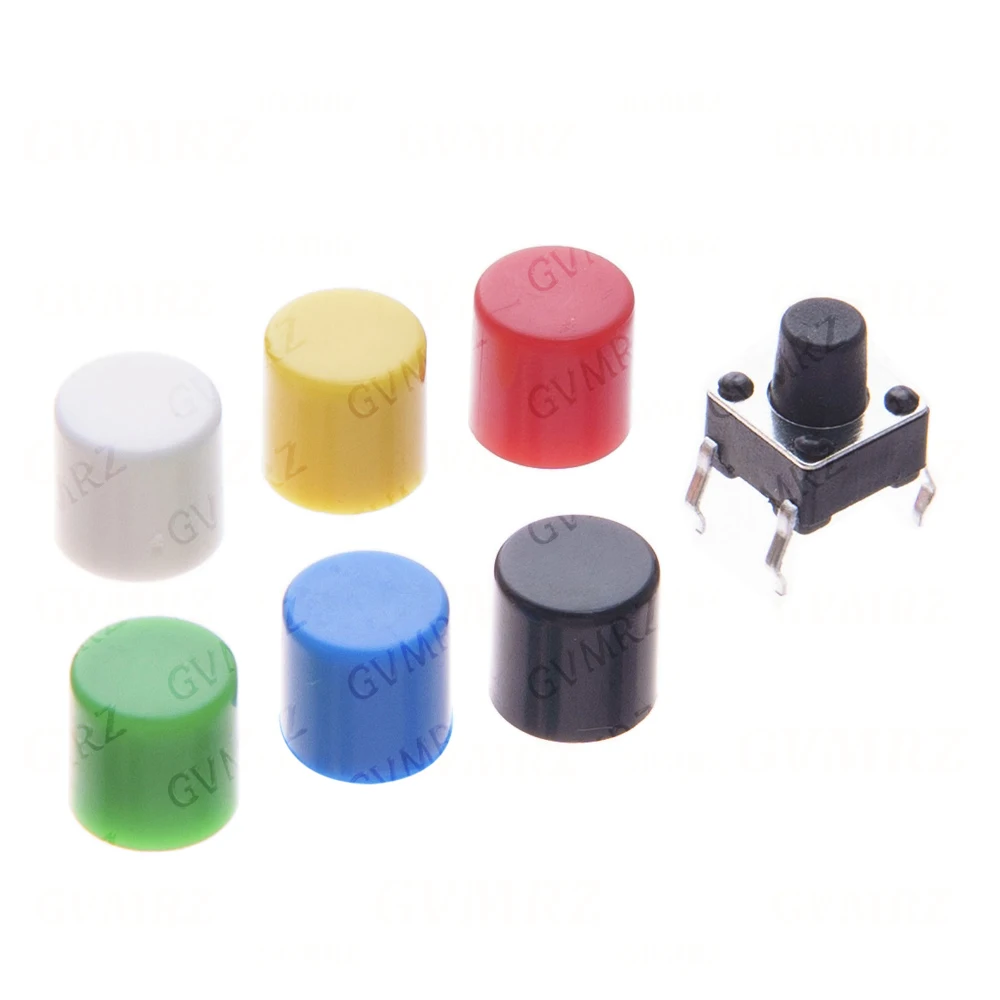 50 Pairs 4PIN With Round Cap 6*6*7mm 100PCS 6x6x7mm PCB Momentary Tactile Tact Mini Push Button Switch Module DIP - view 3