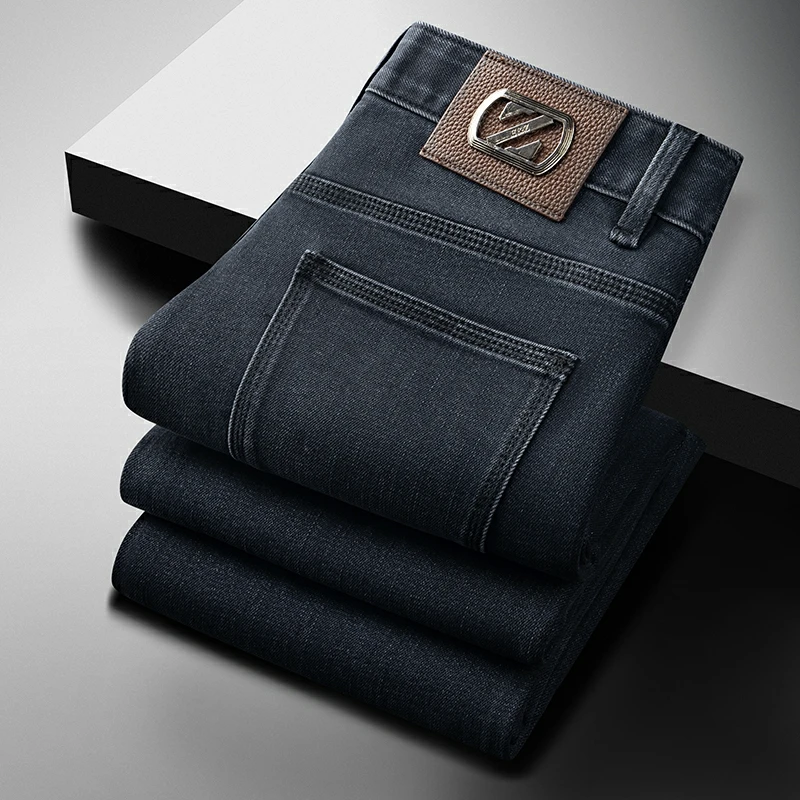 

Ele Men's Slim Fit Jeans High Waist Elastic Casual Trousers Faionable Lightweight Stretchy Long Pants