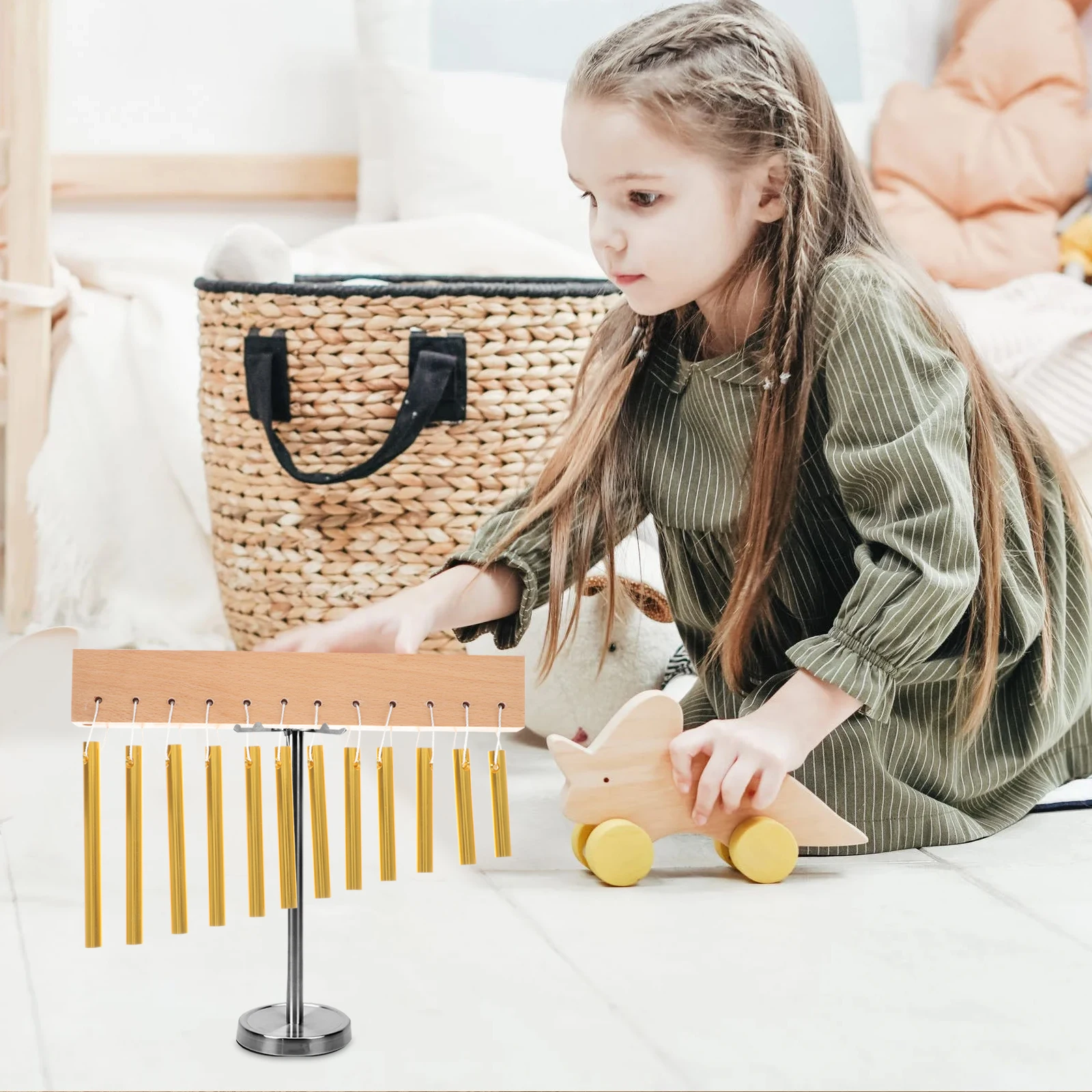

Orff Instrument Meditation Instruments Ringtones Chimes Diatonic Bells for Kids Musical Single Row Child Colorful