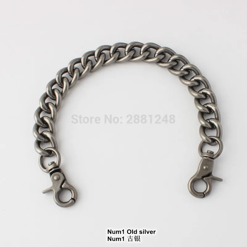 New old silver 17mm Aluminum Chain Roller metal Thick light weight chain for hand bags long strap replace