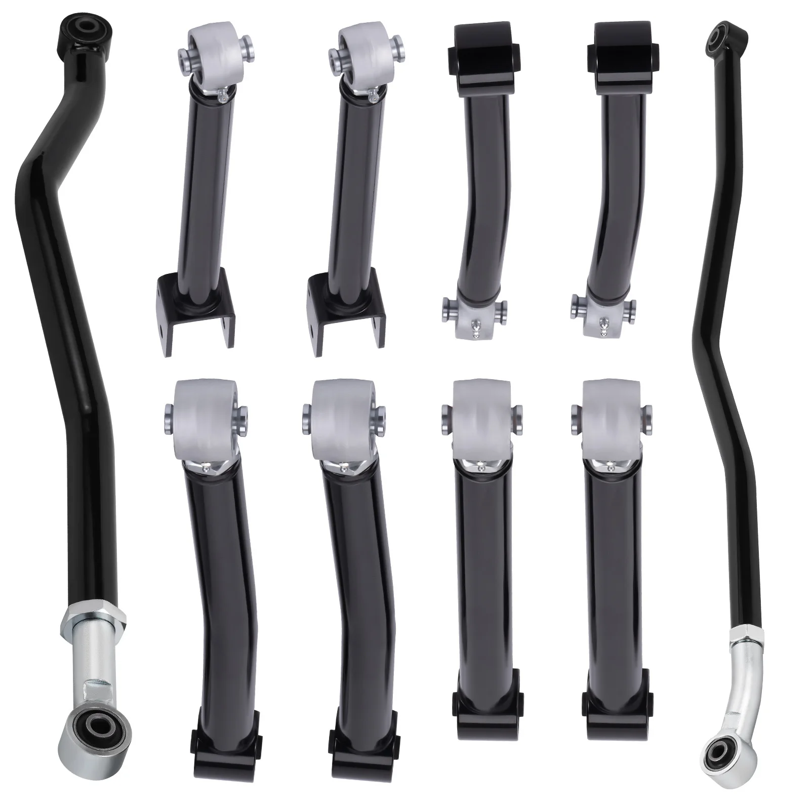 Complete Kit Adjustable Control arms + Track Bars for Jeep Wrangler JK 2007-2018