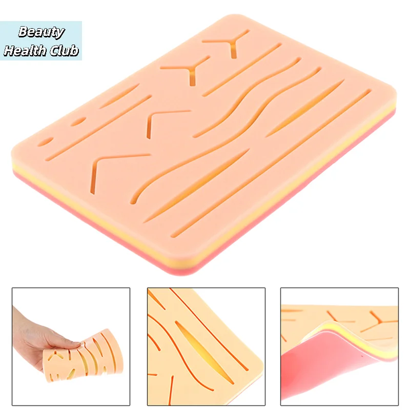 【Reusable Surgical Practice Traumatic Simulation Wounds Training Teaching Model Suture Kit Pad Silicone Fake Skin Suture】