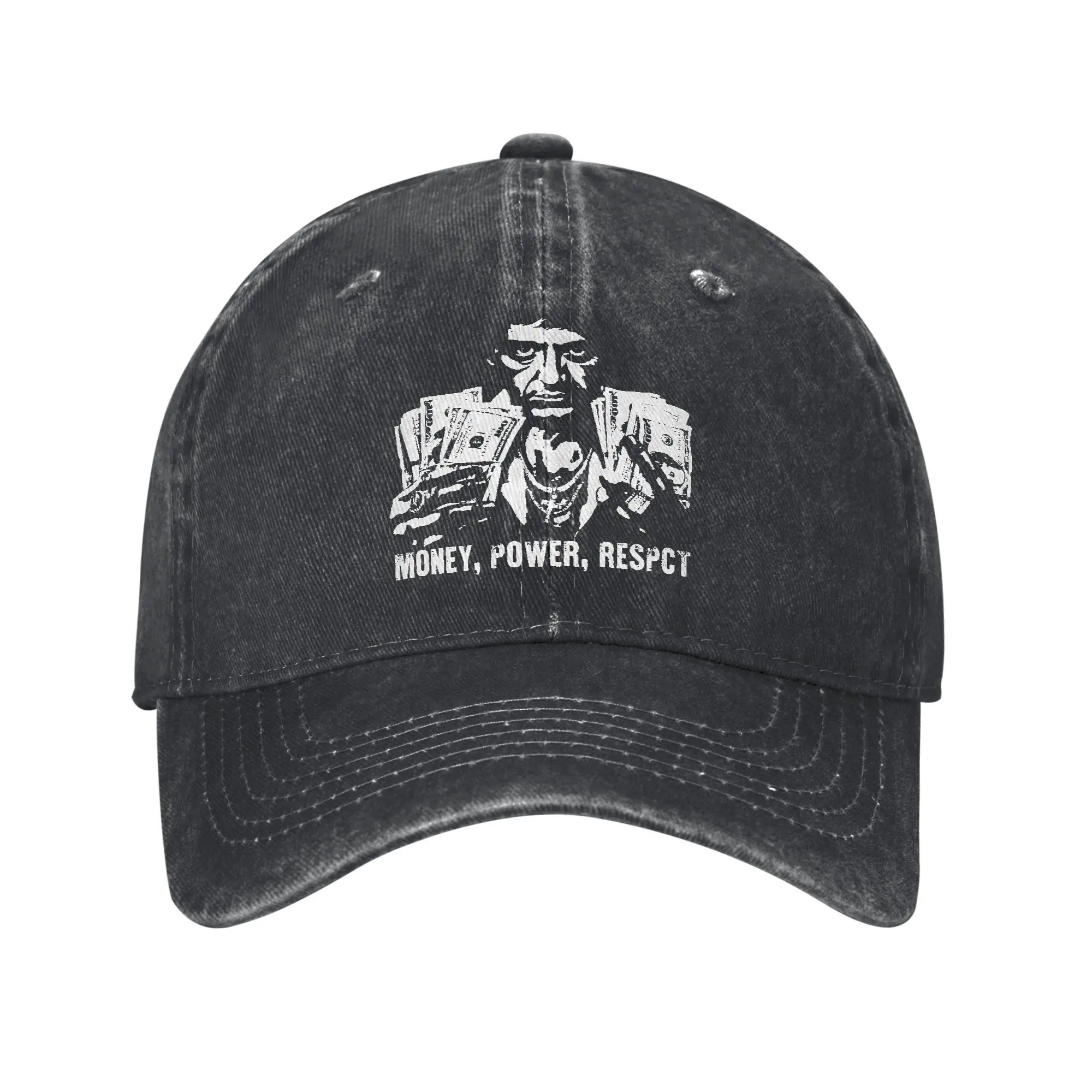 

Money Power Scarface Baseball Caps Vintage Distressed Denim Washed Headwear Men Women Outdoor Activities Adjustable Caps Hat