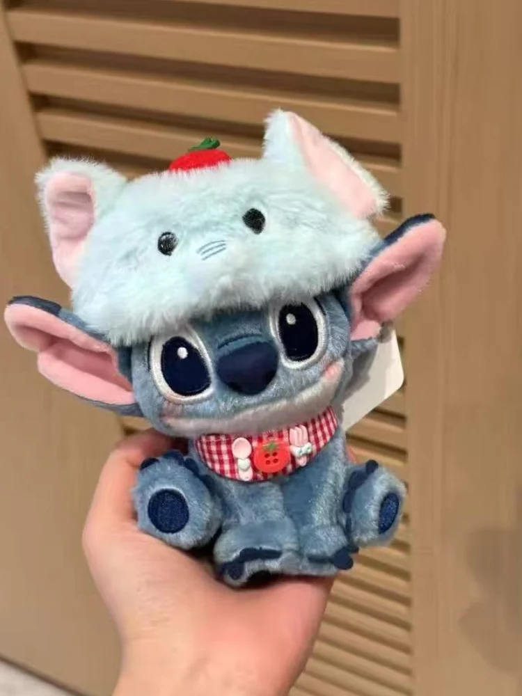 Disney Stitch Anime Periphery West Cowboy Knight Hat Plush Toy Stitch Creativity Cross-Dressing Dick Bag Keychain Girl Gift ﻿