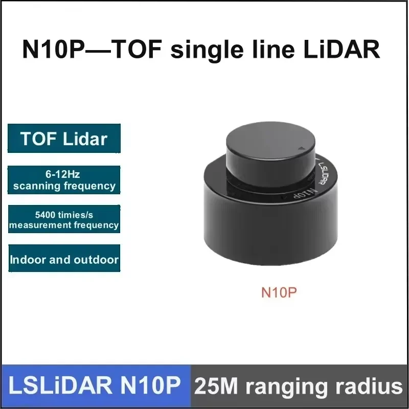 for Lslidar N10P and N10 Indoor Outdoor Waterproof 25m Sensor 360 Degree TOF Glare Support ROS1 and
