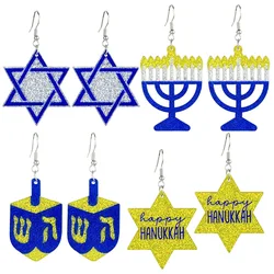 New Hanukkah Earrings Festive Atmosphere Shiny Acrylic Earrings Festive Elements Decorative Gifts