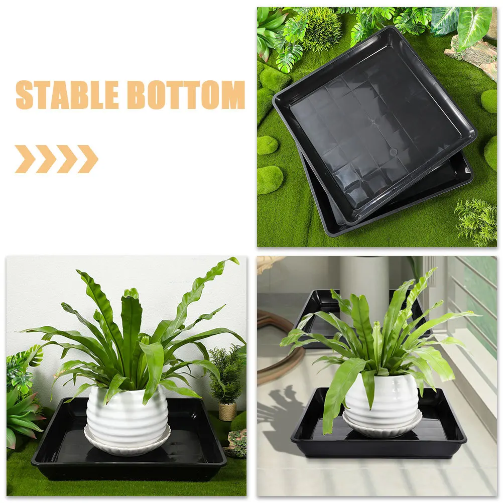 2 قطعة صينية وعاء الزهور البلاستيك مستطيلة الصرف الصحن للاستخدام الداخلي في الهواء الطلق مانعة للتسرب صواني المياه النباتية الماسك بونساي #3