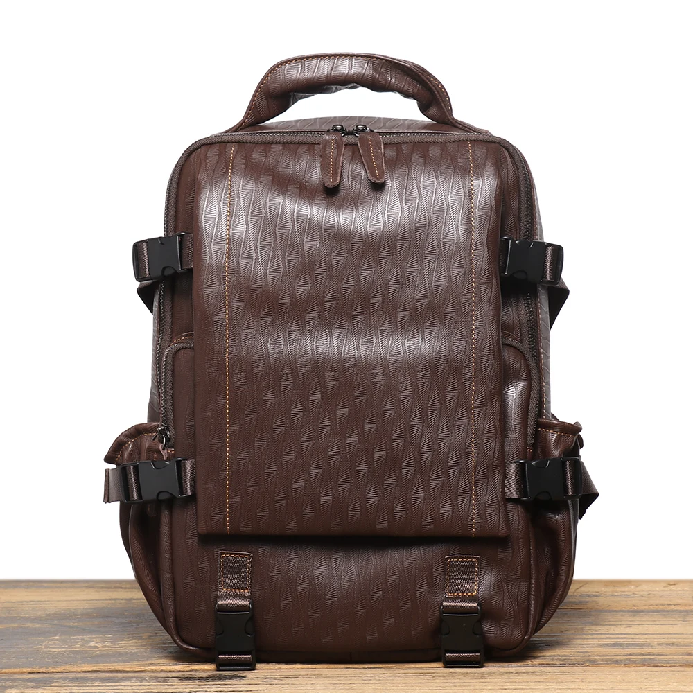 LUOKIR New Men\'s Genuine Leather Travel Backpack Women\'s Cowhide School Bag Large Capacity Backpack Original Double Shoulder Bag