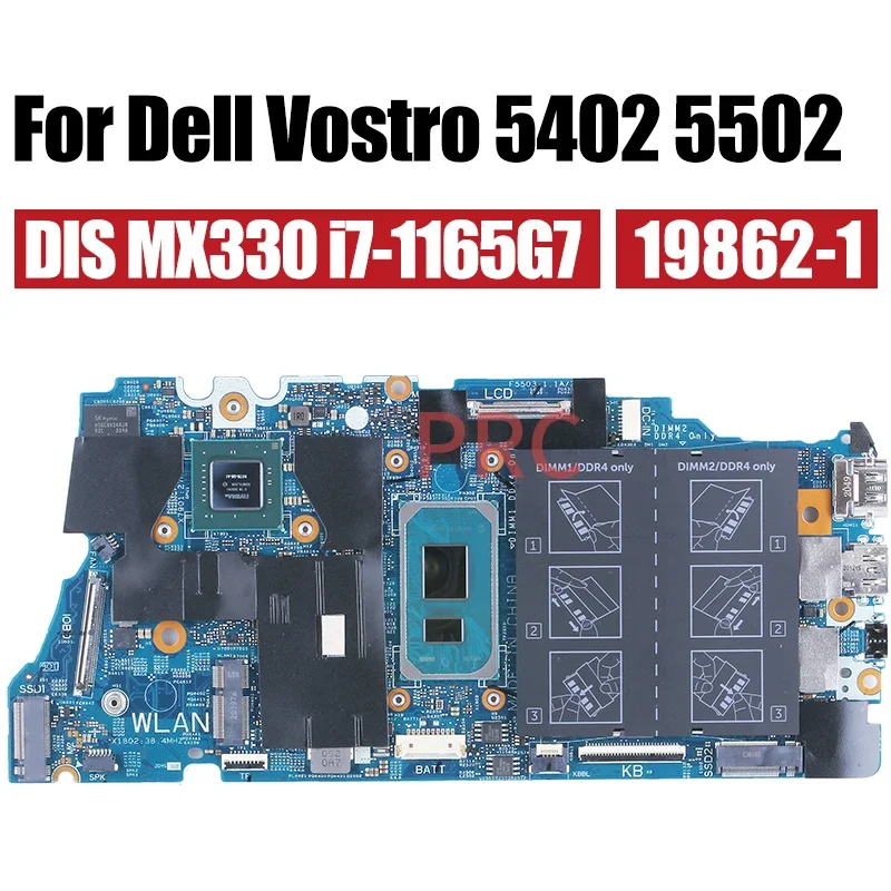 For Dell Vostro 5402 5502 Laptop Motherboard 19862-1 0G0XMN 04D2JV