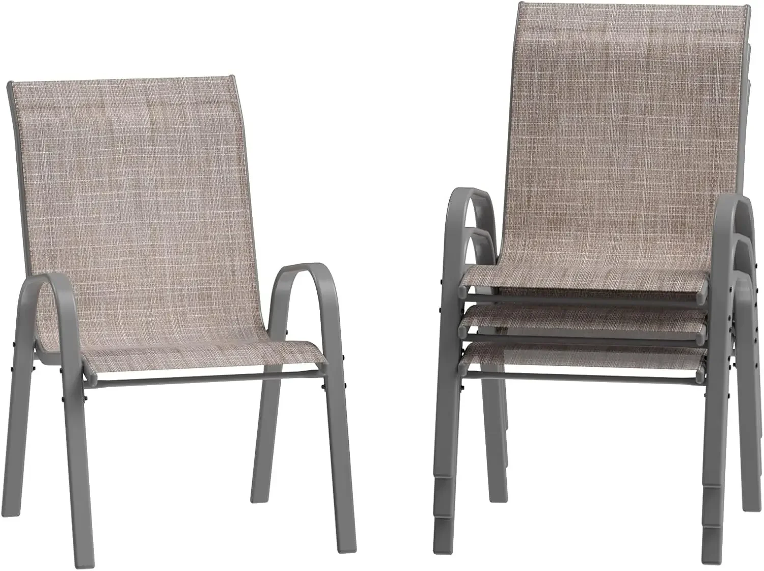 Amopatio .cChairs-Lot de 4 chaises de salle à manger, mobilier d'extérieur, respirant, pour tous les temps, jardin, terrasse