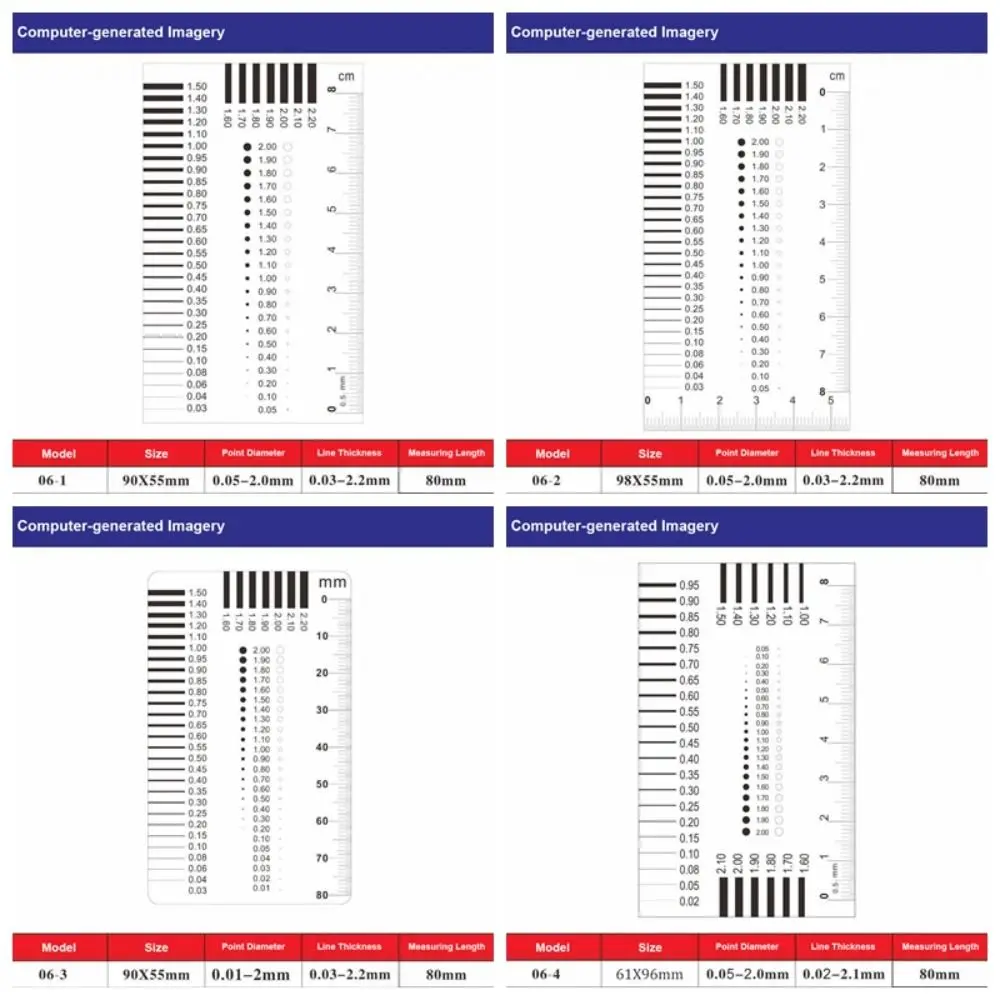 Plastic Point Gauge Film Rule Transparent High Precision Crack Width Gauge Measurement Tool Point Line Rule Film Card