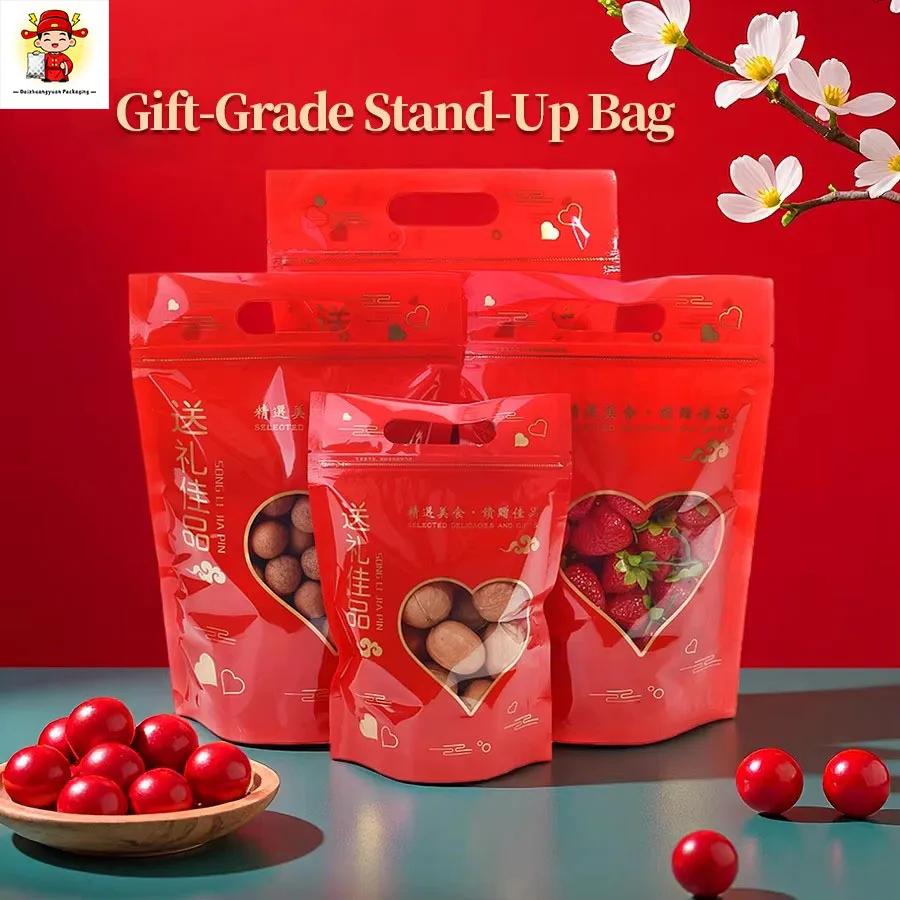 100 Stück Stand-Up-Beutel mit Reißverschluss, Geschenkverpackungsbeutel für Süßigkeiten, Nüsse, Tee, Kaffee, Snacks, Lebensmittelaufbewahrung, wiederverschließbare Plastiktüten