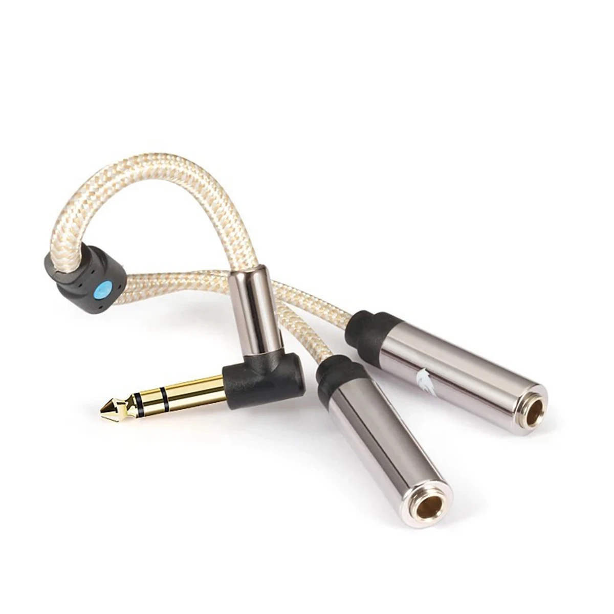 Hifi Conversion Cable 25cm Stereo 6.35mm Male to Dual Stereo 6.35mm Female 1/4 Inch TRS Jack Splitter for Mixer Console AMP