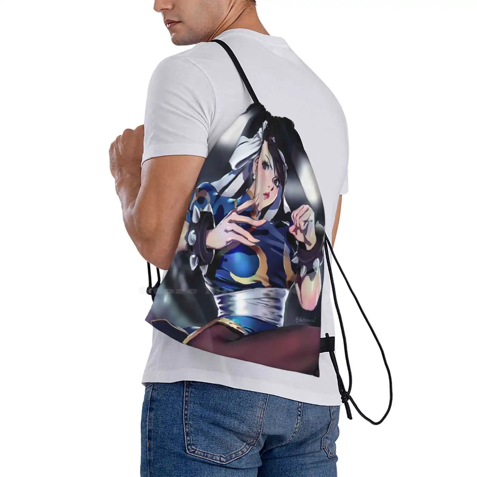 Chun li hot sale schult asche rucksack mode taschen fanart anime chun li