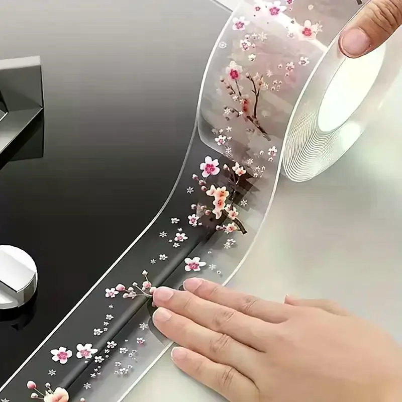 Transparent Printed Anti-mildew And Waterproof Tape, For Sealing Gaps In Kitchen Stoves, Bathroom Toilets, And Wall Corners