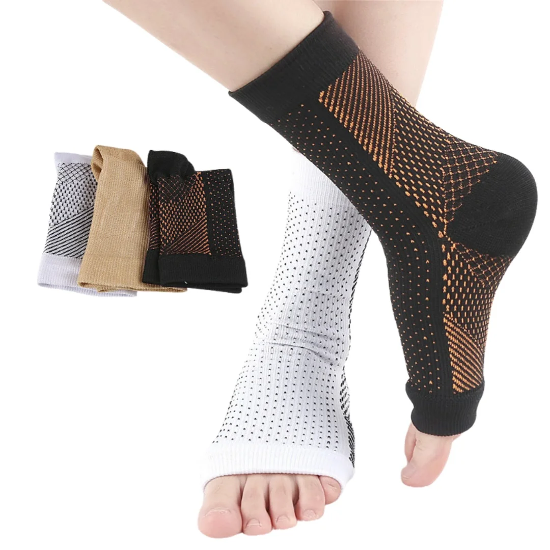 1Pair Elastic Lightweight Compression Sports Sock Sleeves Functional Pressure Shrink Socks Ankle Support Brace Sock for Fitness