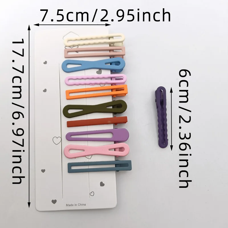 11 PZ 6 cm Colore Della Caramella Colorato Giovane Forcelle Donne Ragazza Differenti Rettangolo Barrettes Morsetto Laterale Più Fermagli Per Capelli