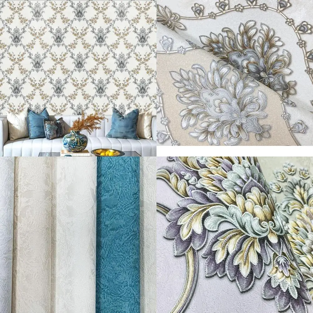 Simple European AB Version 106 cm Wide Wallpaper Export Solid Color PVC Deep Embossed Wide Width Wallpaper Factory Direct Sale