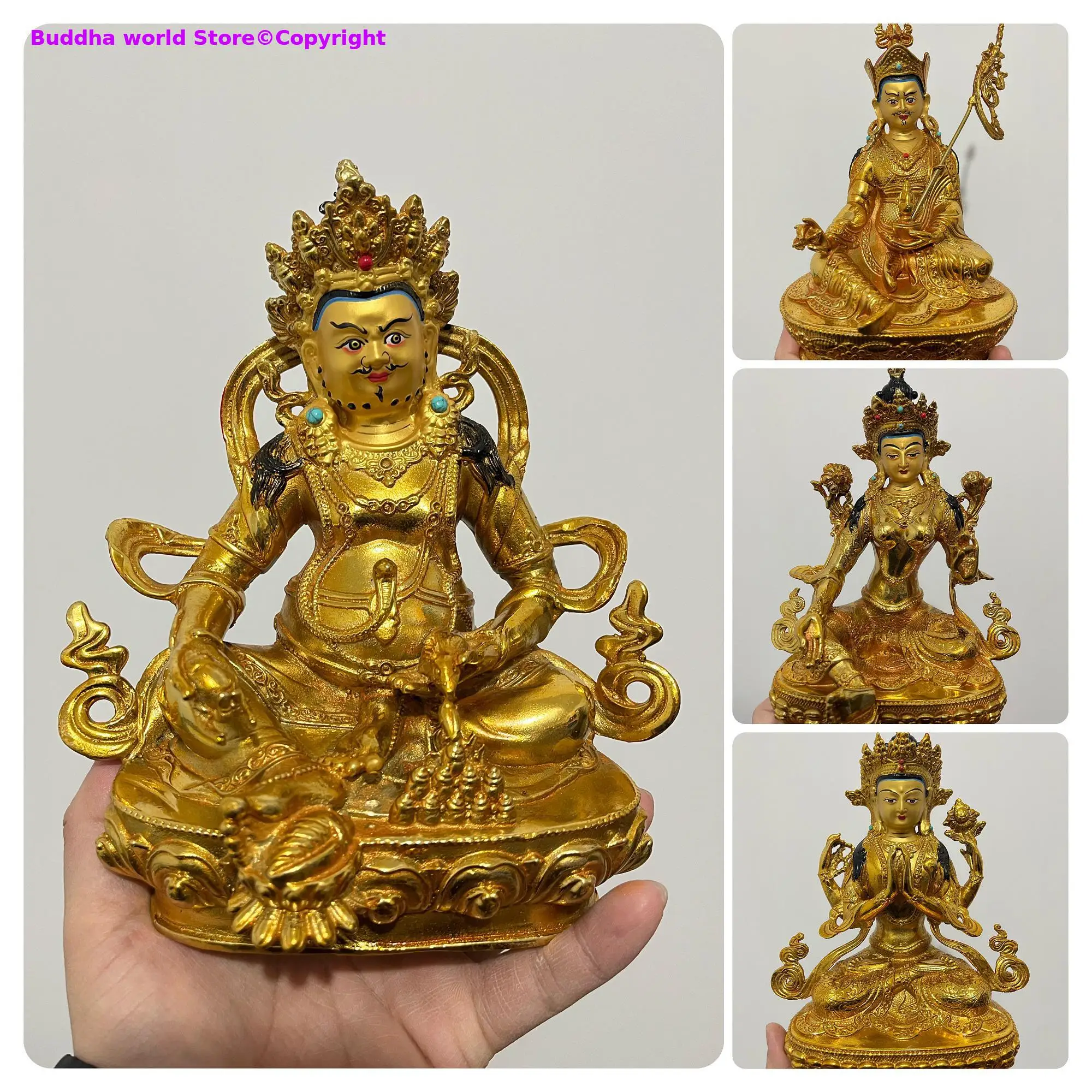 Buddhism Buddha STATUE  GOOD gilding Jambhala fortune God Guru Rinpoche Goddess Tara guanyin Buddha COPPER statue HOME Temple