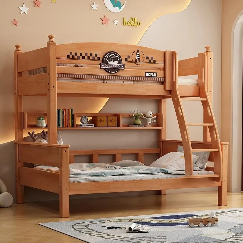Solid wood high and low beds Thickened upper and lower beds Mother and child beds Household small apartment two-layer