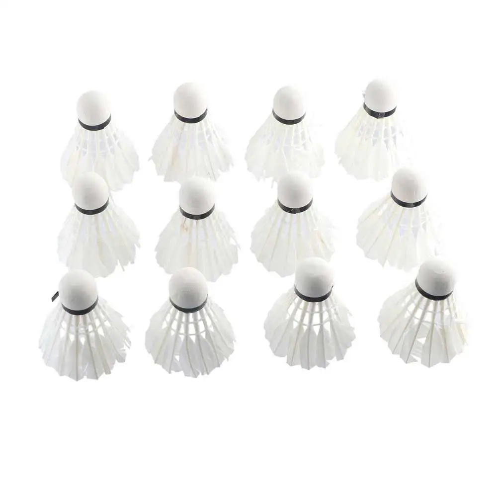 

Super Durable For Sports Game Sports Fitness Outdoor Goose Feather Shuttlecock 12 Pcs Badminton Balls