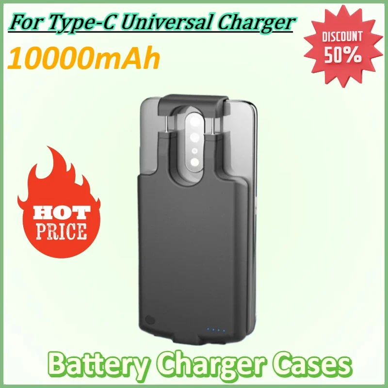 

10000mAh Universal Battery Charger Case for IPhone 15 14 Huawei Samsung OPPO VIVO Oneplus Google Xiaomi Power Bank Charger Case
