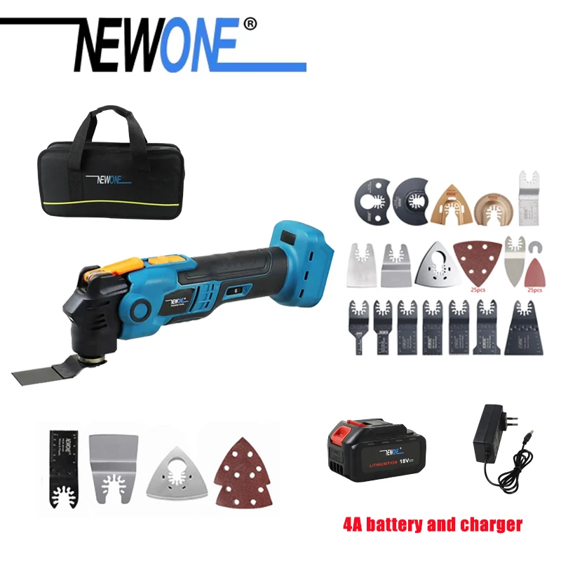 Newone Cordless Multifunction Tool Quickrelease Oscillating Tool Anti-Vibration Compatible for LXT 18V Renovator Trimmer