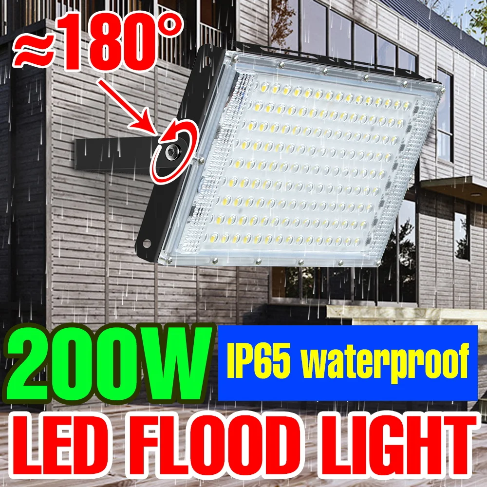 200W Flood Light LED Spotlight 220V Waterproof Outdoors Reflector Street Lamp Garden Exterior Wall Lighting 240V Cold/Warm White