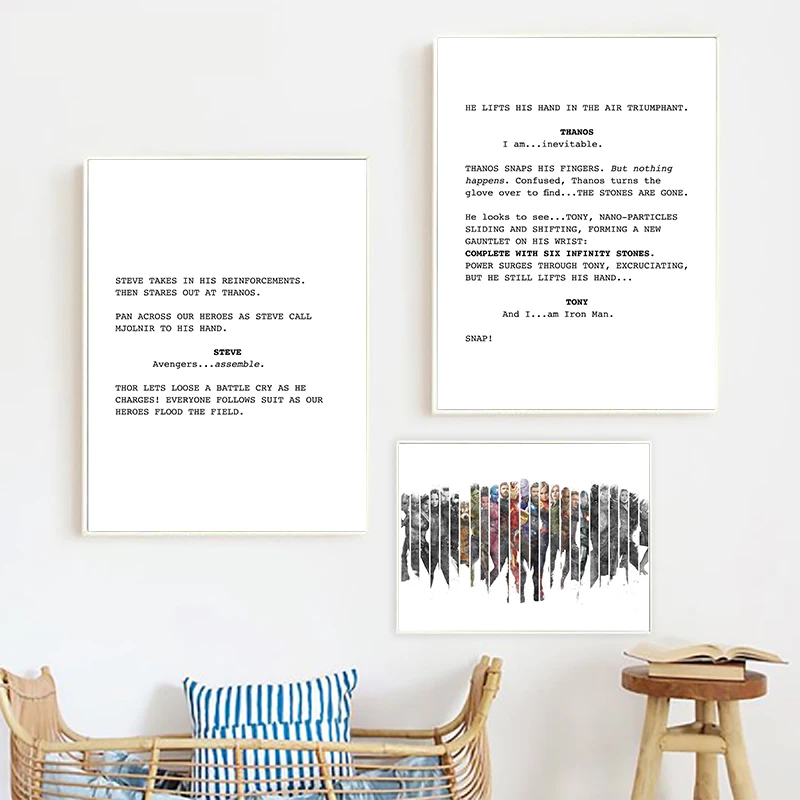 ENDGAME pantalla impresa vengadores Thanos, Iron Man Endgame cartel lienzo pintura cómic película escritura arte imágenes decoración del hogar