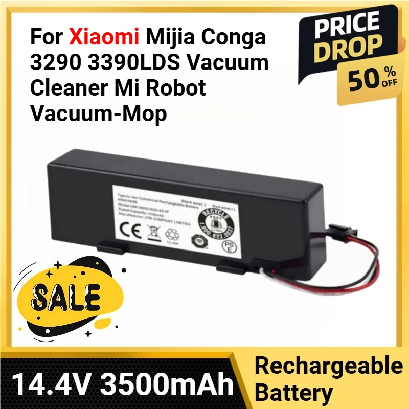 

STYTJ02YM 14.4V 3500mAh Battery Mi Robot Vacuum-Mop 2S for Xiaomi Mijia Conga 3290 3390LDS Vacuum Cleaner Mi Robot Vacuum-Mop