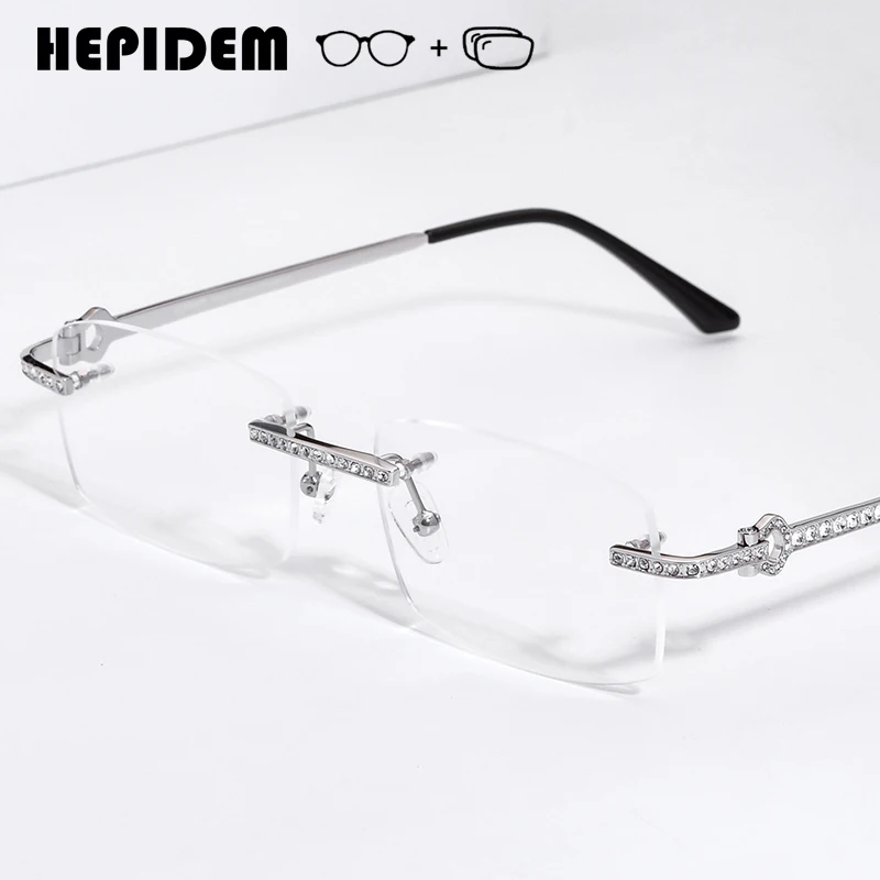Lunettes de vue progressives HEPIDEM, photochromiques, pour myopie, verres optiques, lunettes carrées en alliage pour hommes et femmes, 50267