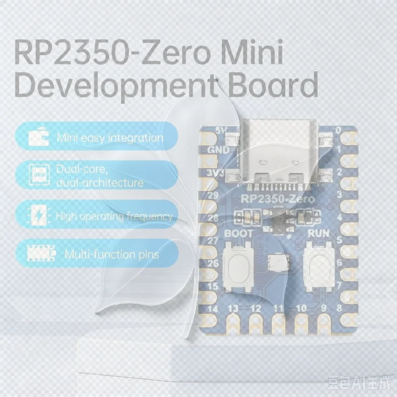 RP2350 Zero Mini Development Board Type-C Interface Reliable Performance Microcontroller for Sensor Module Debugging Testing