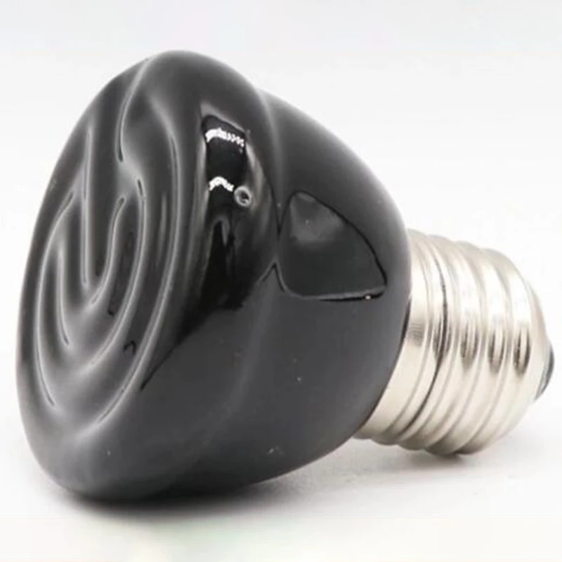 50W 75W 100W E27 Pet Heating Lamp Black Infrared Ceramic Emitter Heat Light Bulb Pet Brooder Reptile Lamps 220V-240V B1