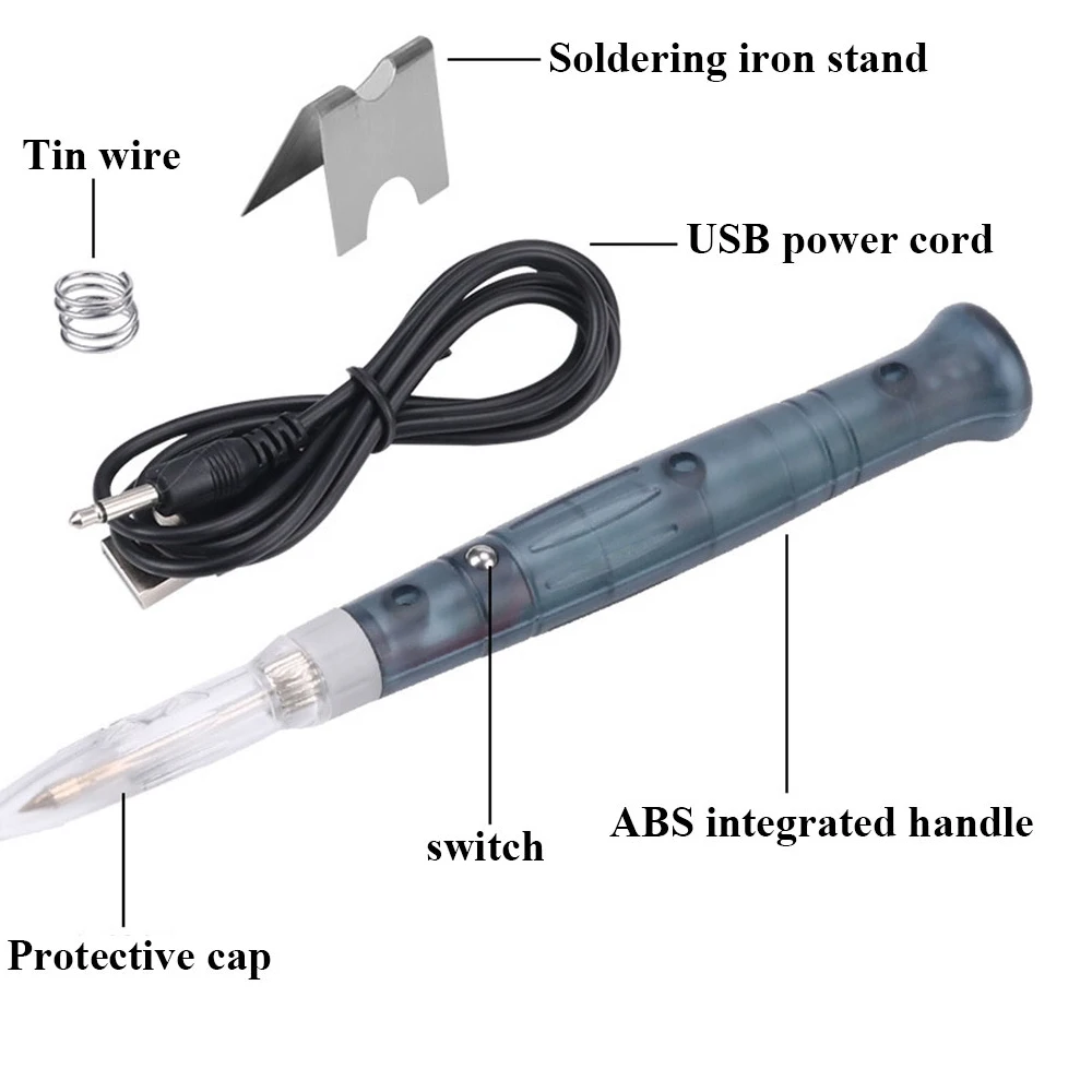 Outil de chauffage électrique professionnel USB, odorà souder, fer à souder, indicateur lumineux, poignée portable, réparation BGA, 5V