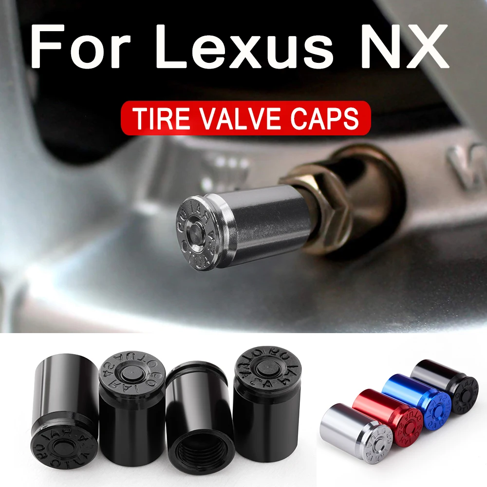 4PCS For Lexus NX AZ20 2022 2023 2024 2025 2026 Accessories Car Wheel Tire Valve Caps Tyre Stem Covers Airdust Waterproof