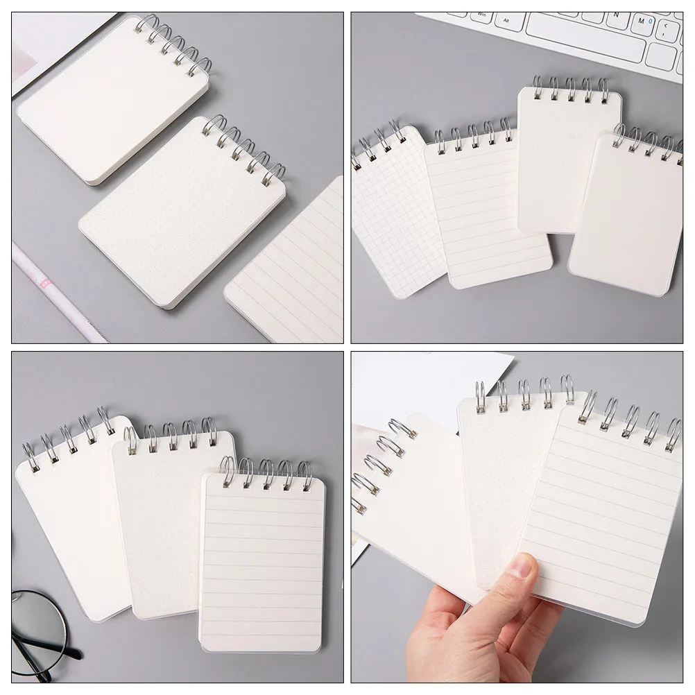 4Pcs Compact Spiral Index Cards Lightweight Pocket-Sized Writing Pad with Ruled Lined Pages for Note Taking Flash Cards Study