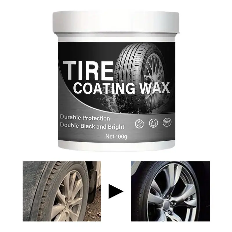 

Tire Wax 100g Car Tire Brightener Cleaning Cream And Maintenance Rust Convert Tire Brightener Glazing Protector Auto Rubber Part