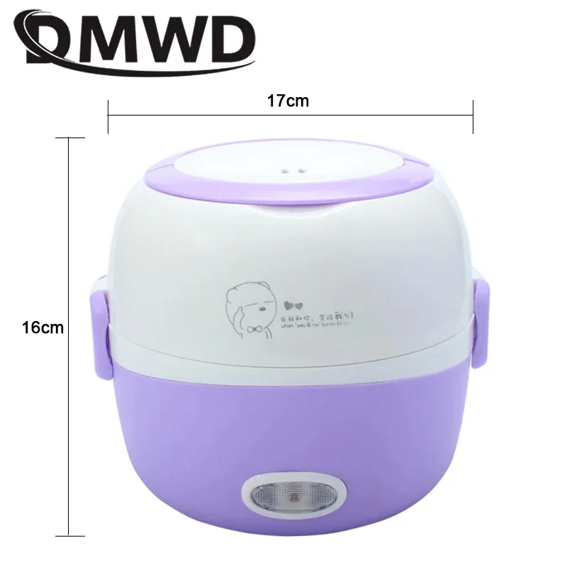 MINI Rice Cooker Insulation Heating Electric Lunchbox 2 Layers Portable Steamer Multifunction Automatic Food Container 110/220V