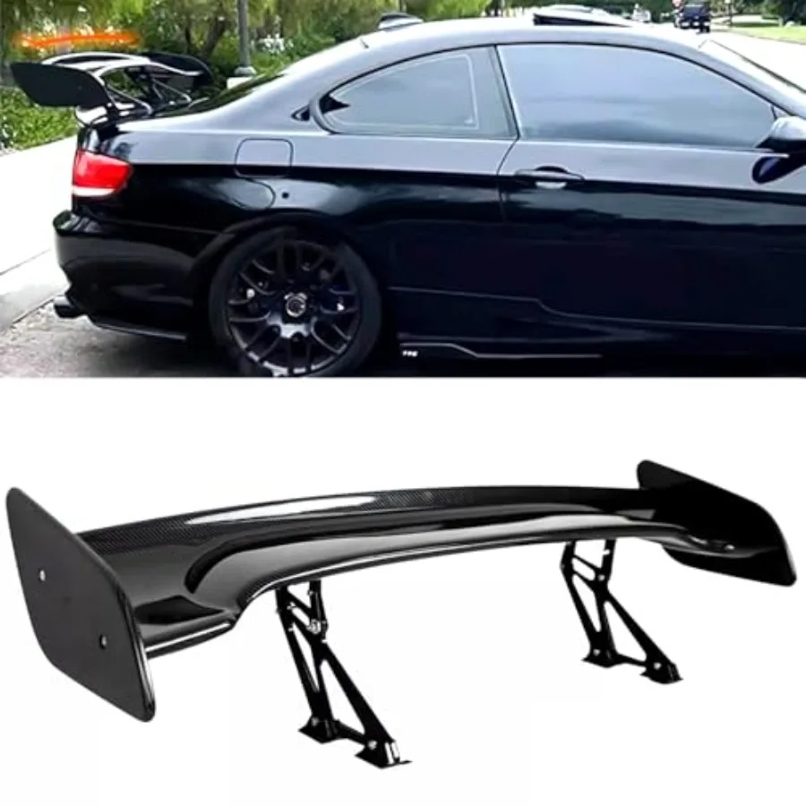 

47 Inch Universal Rear Spoiler Adjustable GT Style Trunk Wing Racing Tail Spoiler for Sedan Coupe Hatchback Carbon Fiber Look